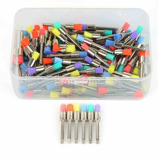 Renkli Cila Fırçası 100lü paket /İnce Uç/Naylon