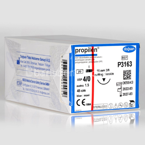 Doğsan Propilen Sütur 4/0 16 3/8 Keskin(▼),45cm