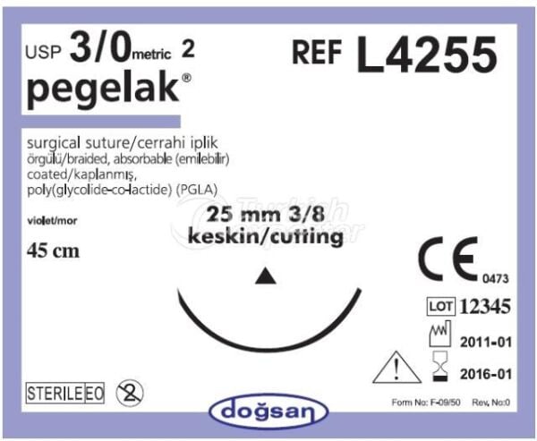 Dogsan Pegelak Sütur 3/0 30 1/2 Yuvarlak,75cm