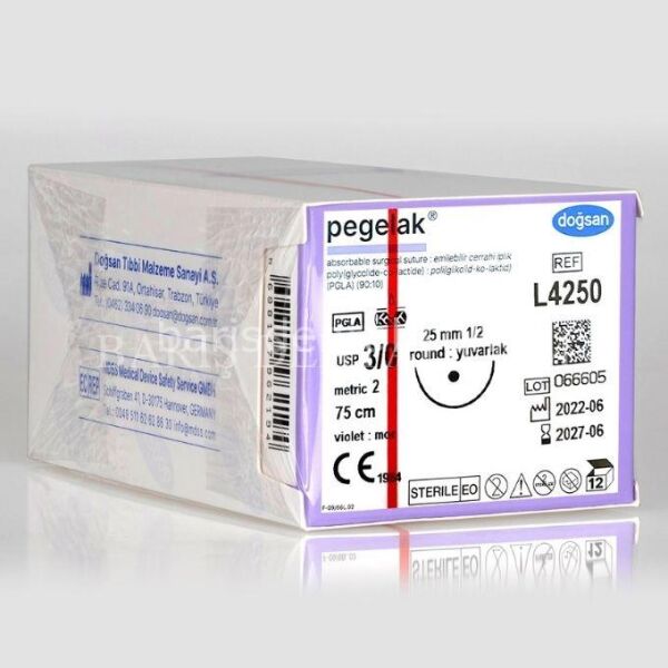 Doğsan Pegelak Sütur 3/0 25 1/2 Yuvarlak,75cm