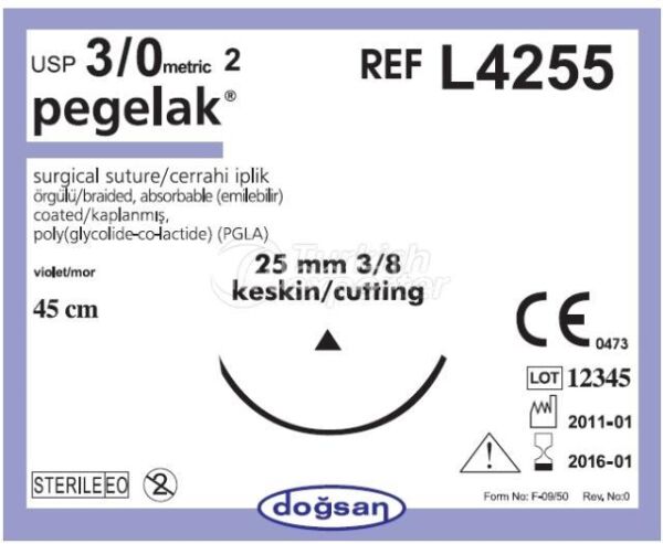 Doğsan Pegelak Sütur 3/0 20 1/2 Yuvarlak,75cm