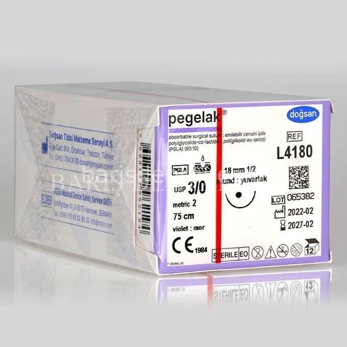 Dogsan Pegelak Sütur 3/0 18 1/2 Yuvarlak,75cm