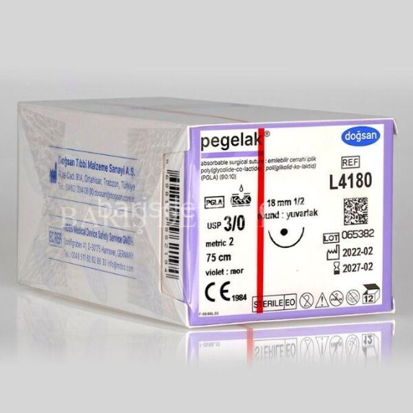 Dogsan Pegelak Sütur 3/0 18 1/2 Yuvarlak,75cm
