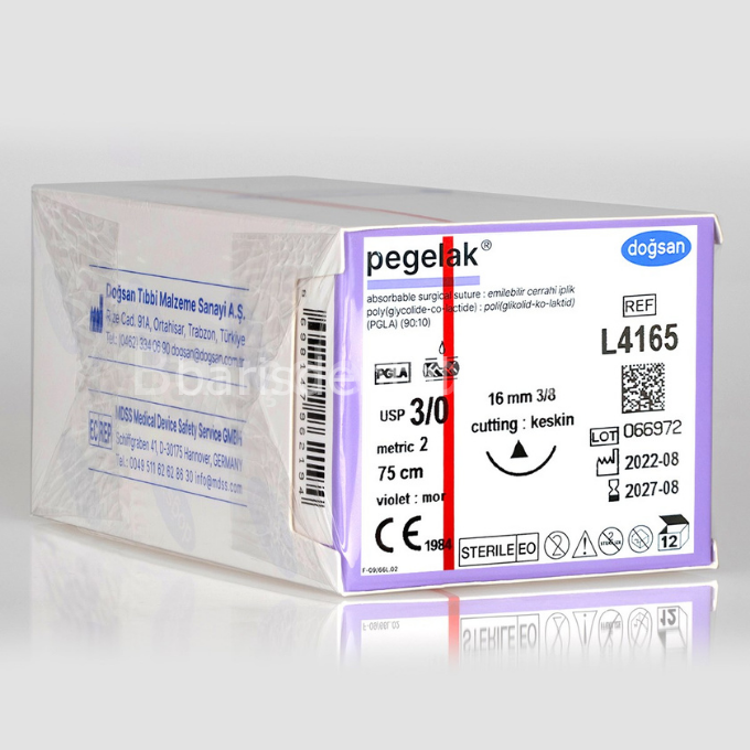 Dogsan Pegelak Sütur 3/0 16 3/8 Keskin(Δ),75cm
