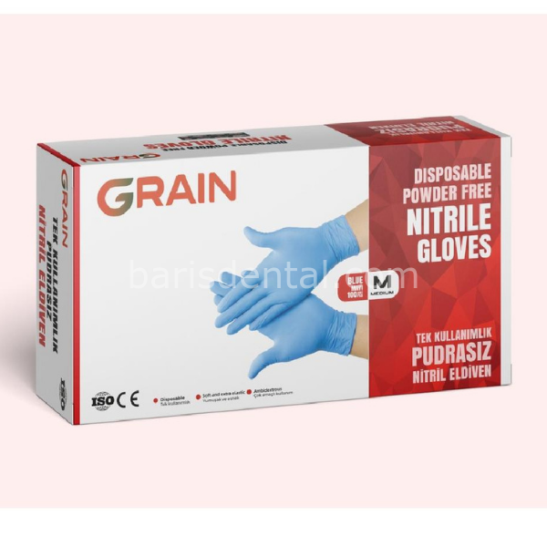 Grain Nitril Pudrasız Muayne Eldiveni