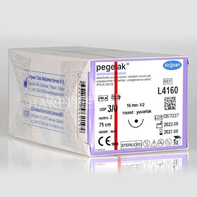 Doğsan- Pegelak Sütur  3/0 16 1/2 Yuvarlak,75cm