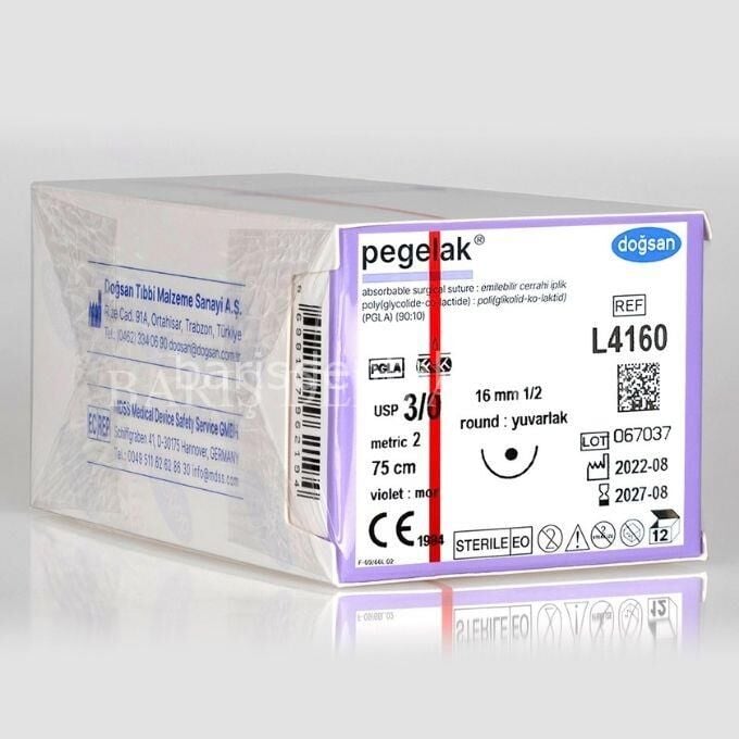Doğsan- Pegelak Sütur  3/0 16 1/2 Yuvarlak,75cm