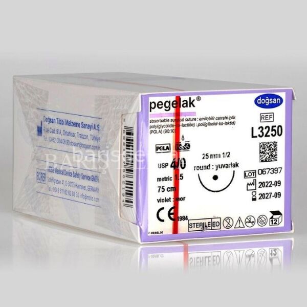 Doğsan Pegelak Sütur 4/0 25 1/2 yuvarlak,75cm