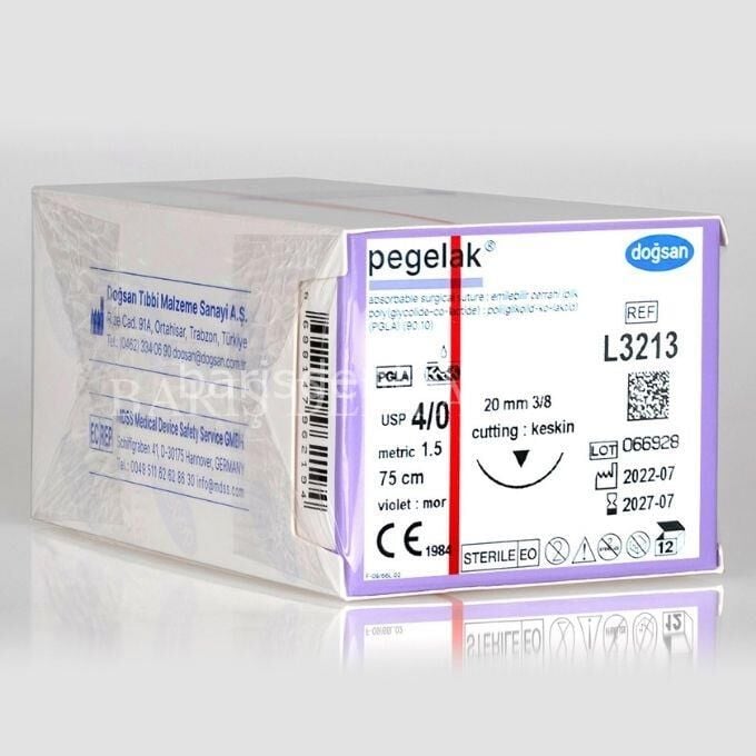 Dogsan Pegelak Sütur 4/0 20 3/8 Keskin(▼),75cm