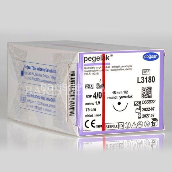 Doğsan Pegelak Sütur 4/0 18 1/2 Yuvarlak,75cm
