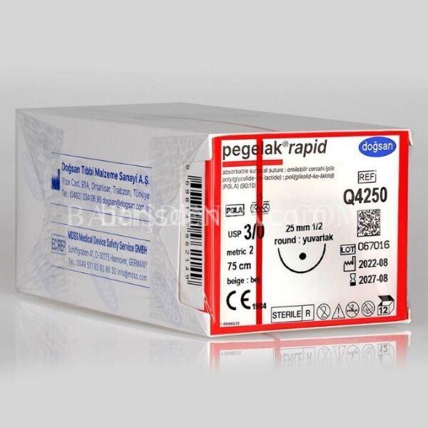 Doğsan Pegelak rapid Sütur 3/0 25 1/2 yuvarlak,75cm