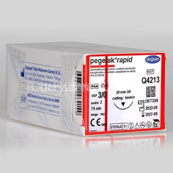 Doğsan Pegelak Rapid Sütur 3/0 20 3/8 Keskin(▼),75cm