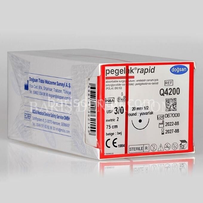 Doğsan Pegelak Rapid Sütur 3/0 20 1/2 Yuvarlak,75cm