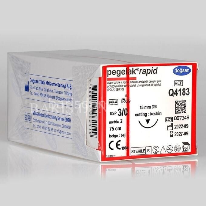 Doğsan Pegelak Rapid Sütur 3/0 18 3/8 Keskin(▼),75cm