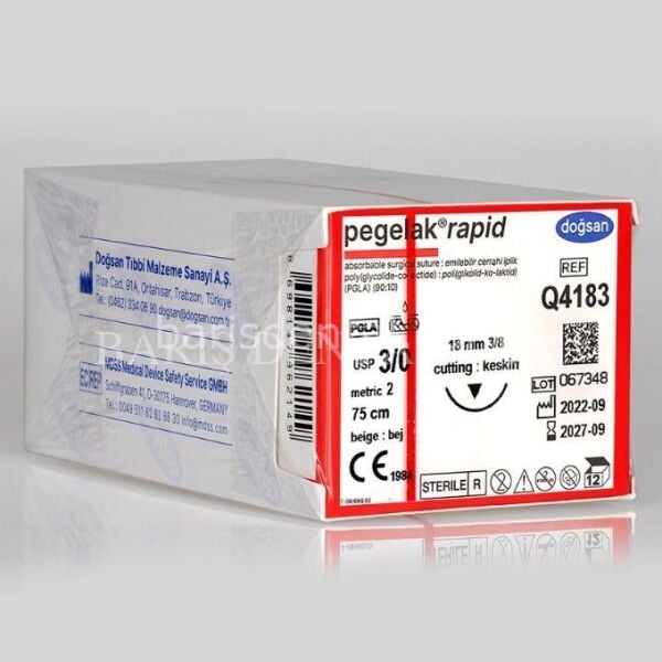Doğsan Pegelak Rapid Sütur 3/0 18 3/8 Keskin(▼),75cm